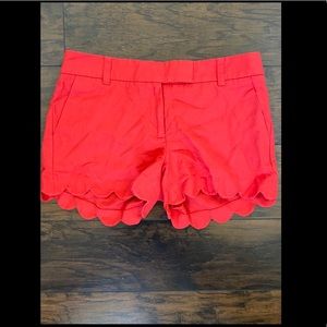 Salmon colored scalloped J.Crew shorts